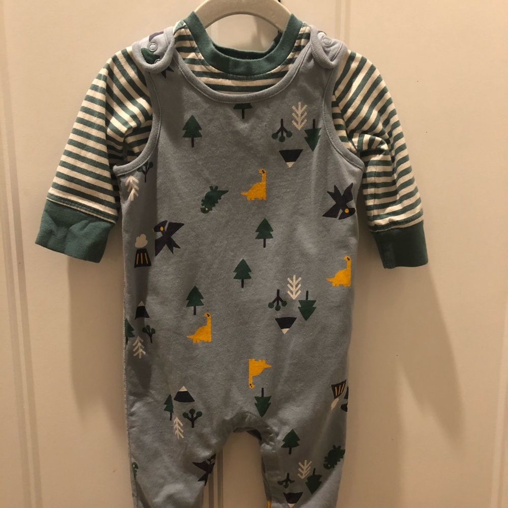 Organic Overalls and long sleeve shirt